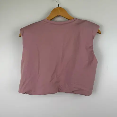 Blanca Vita Sleeveless Crew Neck Top Cropped Shirt Pink Women's Size Italy 42 Size M