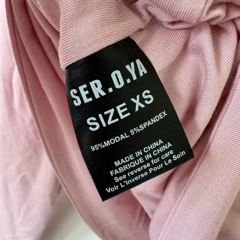 NWT SER.O.YA Artemis Pastel Pink Long Sleeve Cut Out Crop Top Size XS