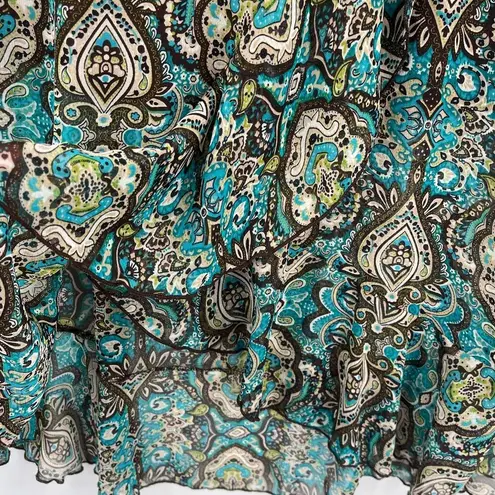 Lavish Vtg Y2K Skirt Sz L Brown Maxi Boho Ruffle Festival Flowy Sheer Romantic