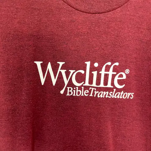 Wycliffe Bible Translators ruby red short sleeved women's shirt size small