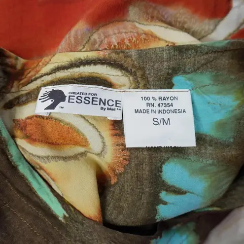 Boho Hippie Tribal Abstract Art to Wear Shark Bite Hem Dress Oversized Caftan Size M