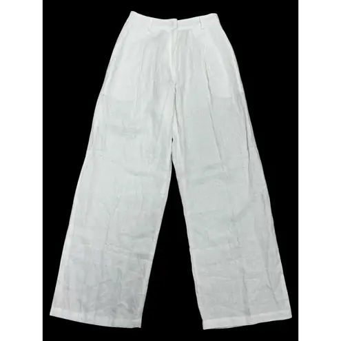 Faithfull the Brand Circa Linen Pants High Waisted Wide Leg Trousers White 4