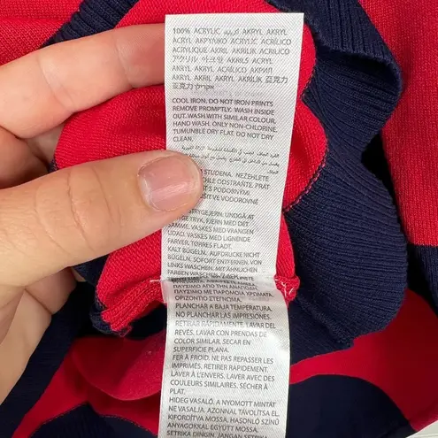 Edikted Women's Logan Light Knit Striped Pullover Sweater Blue and Red Size M/L