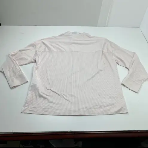 Max Mara Light Pink Edmea Button Down Blouse Medium Striped Mandarin Collar NEW