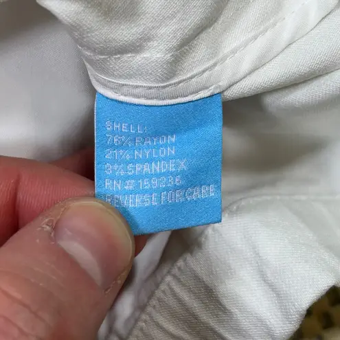 J. McLaughlin Double Breasted Blazer White Career Stretch Jacket Womens Size 10