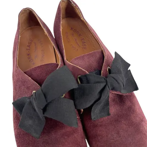 Kork-Ease Beryl Bow Suede Oxford in Burgundy Size 8.5