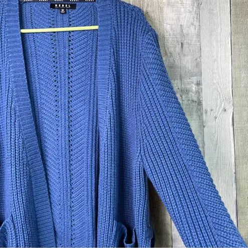 Rebel Wilson x Angels Rebel Size 0X Open Front Blue Cardigan Sweater w/Pockets
