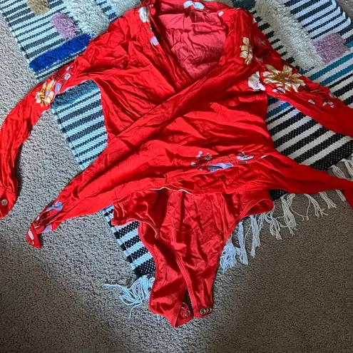 Capulet Revolve x  Bodysuit Red Blouse Small