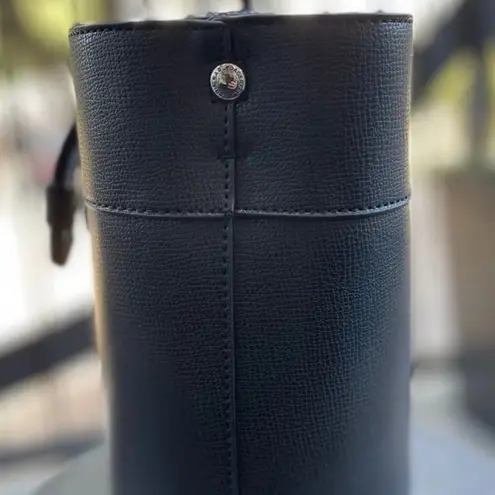 Karl Lagerfeld Black Drawstring Shoulder Bucket Crossbody Bag