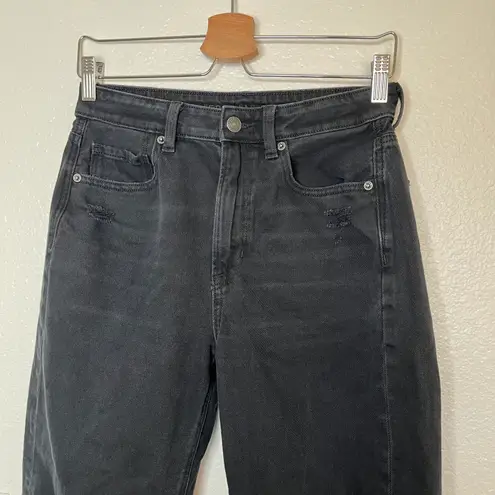 American Eagle black straight mom jeans size 6 long