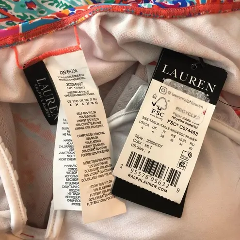 Ralph Lauren  Surplice One-Piece Swimsuit Slimming Underwire Paisley Colorful 4