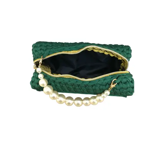 Crochet Pearl handle acrylic gold intricate scroll design front & Back m…