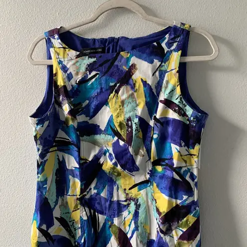 Jones New York  Sheath Dress Size 10 Multicolor Abstract Sleeveless Cocktail