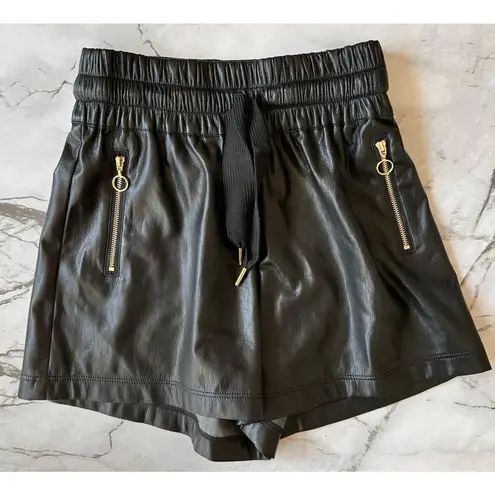 Generation Love Womens Arianna Vegan Leather Shorts - Black XS