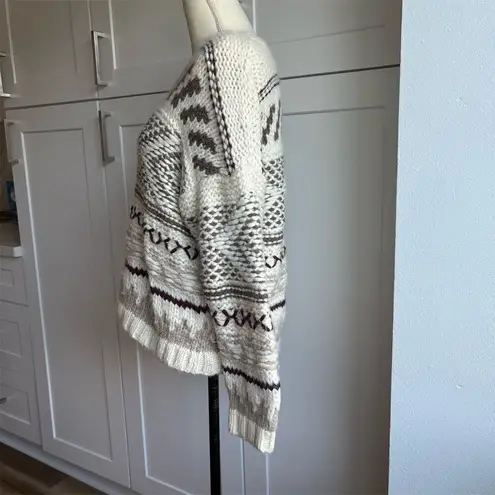 Ulla Johnson Women's M Baby Alpaca Multicolor Geometric Knit Pullover Sweater