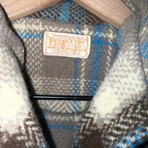 Pendleton Vintage 60s Portland  Plaid Wool Button Up Chore Jacket Long Sleeve