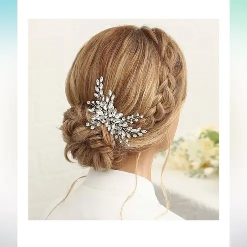 NWOT CZ Bridal Headband Comb Tiara Silver Wedding Hair Accessory Prom Pageant Silver