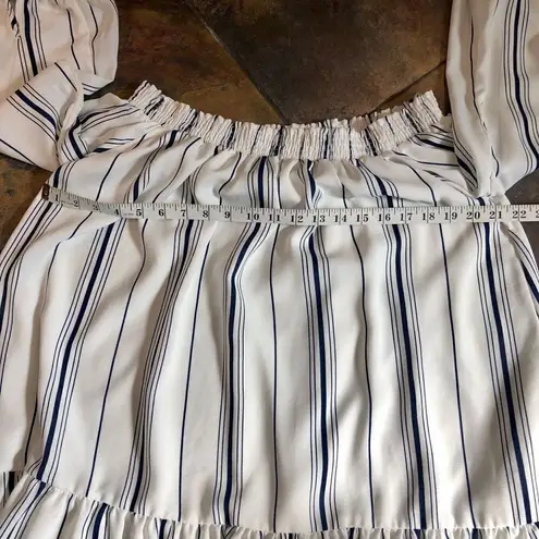 PPLA Women’s Blouse Long Sleeve Smocked Top Tie Wrist Elastic Off Shoulder Neck