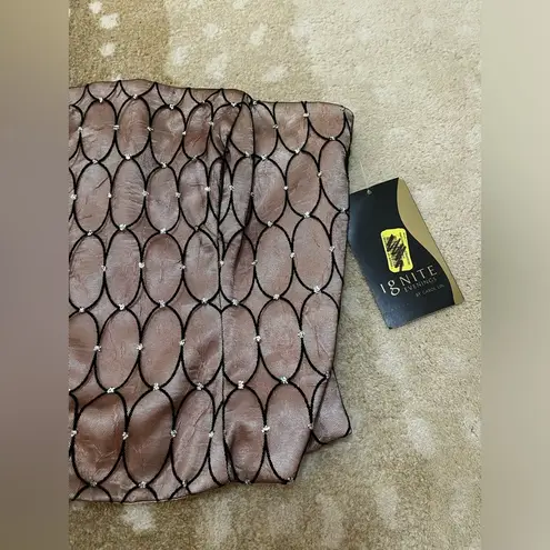 Ignite Evenings by Carol Lin NWT vintage sparkle lace corset women’s size 8 Pink