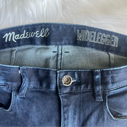 Madewell  Sz 25 Widelegger Dark Wash Wide Leg Flare Leg Jeans Stretch Long Length