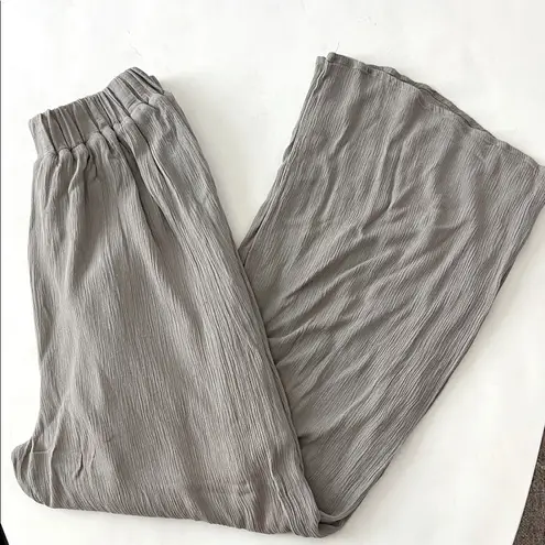 West Kei x Nordstrom Sage Green Super Wide Leg Flowy Gauze Pants XS