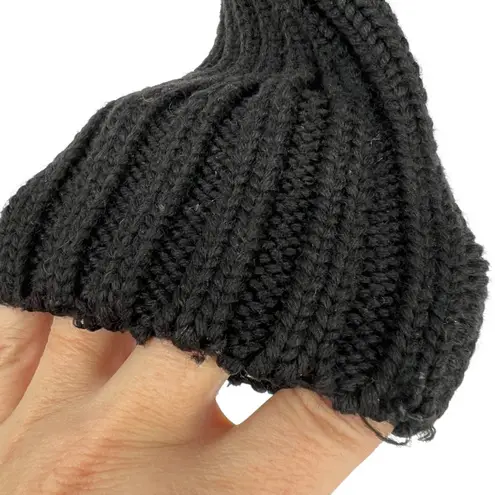 John Varvatos Cropped Pea Coat with Knit Sleeves Black Womens Size Small