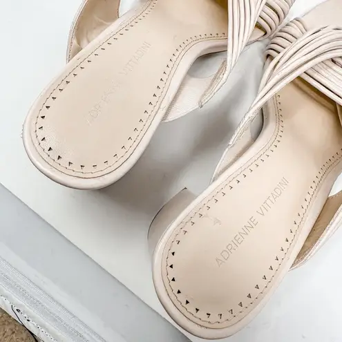 Adrienne Vittadini NEW Annalee Ivory Strappy Sandal Mule Heel, Size 9.5