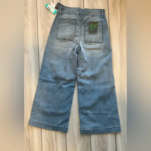 Studio Blue Cece Super High Rise Patch Pocket Crop Wide Leg Jean Blue 29 NWT