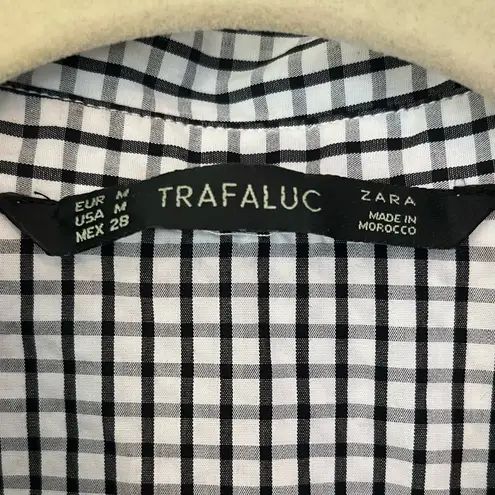 ZARA Pleated Sleeveless Black and White  Trafaluc Button Up Dress Size M