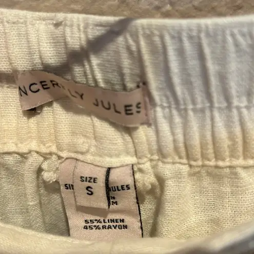 Sincerely Jules Women’s Linen Blend Cargo pockets jogger style pants size small