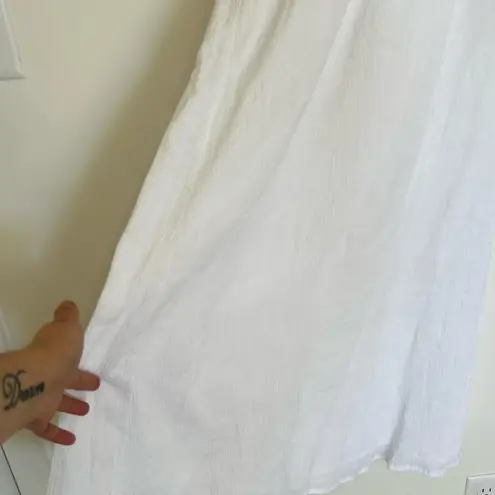 Raga Anthropologie Dress Maxi White Crochet Halter Empire Boho Swim Coverup S