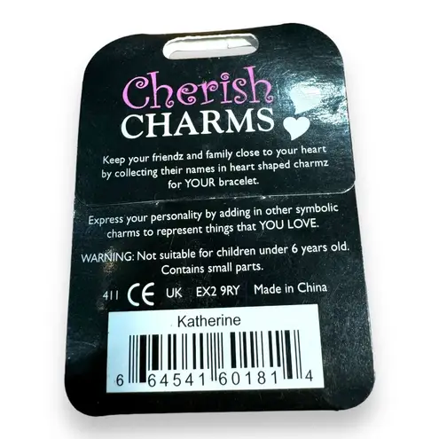Cherish Charms KATHERINE Name Bracelet Charm NEW NWT Silvertone Silver Tone