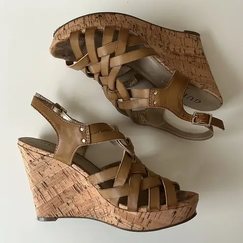 Guess Wedges Size 6.5 Tan