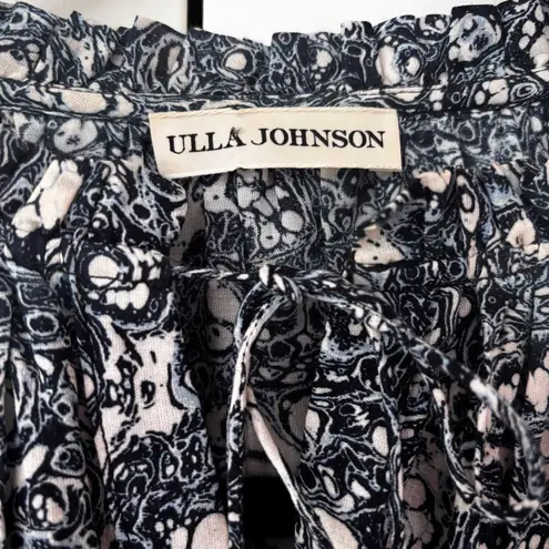 Ulla Johnson Ulla Johnson Kana Blouse Indigo Peasant Top Ruffle Balloon Sleeves Size 6