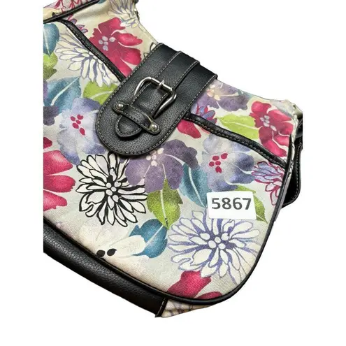 Croft & Barrow Floral Canvas Shoulder Bag With Leather Accents By 