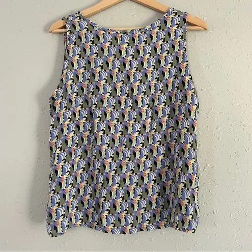 Flax by Jeanne Engelhart Vintage Colorful Geometric Tank Top Blouse Lightweight