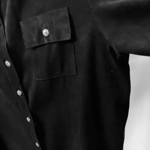 Kathy Ireland Life & Style Womens Black Shirt Button Long Sleeve XL