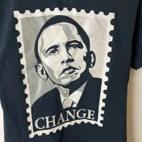 2008 Vintage Y2K Obama T Shirt Gray Small S President Graphic Rap Tee Cotton