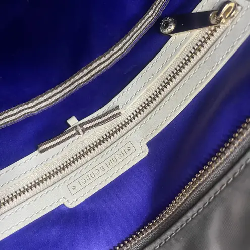 Henri Bendel Lg Gray Nylon JETSETTER Convertible Backpack Crossbody Gold Hardwar