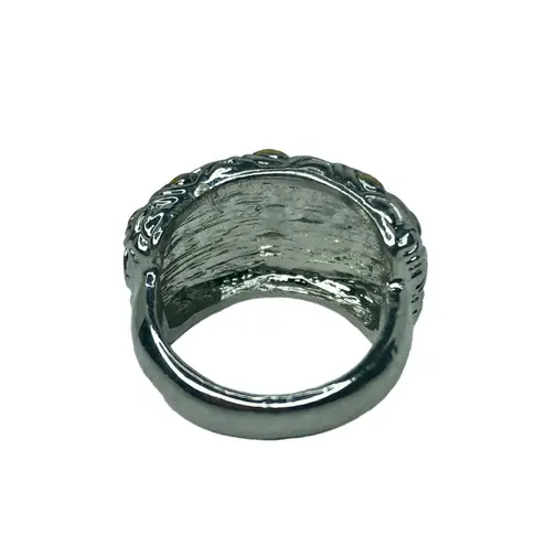 Silver and Gold Feather Ring