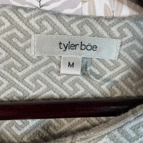 Tyler Böe Textured Geometric Bell Sleeve Dress Women's Medium Gray Beige