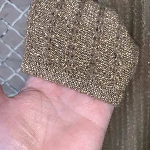 Jeanne pierre Gold Glitter Turtleneck Sweater 1442