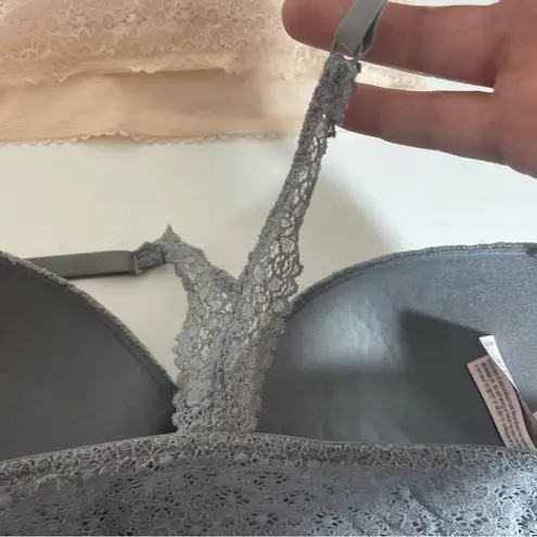 Victoria's Secret Set of Two New Victoria’s Secret Racerback Bras in Light Pink and Gray Size 34C