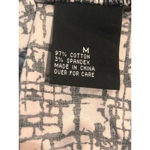 BCX Black White Abstract Print Ruffled Skirt Short Dress Women's Medium