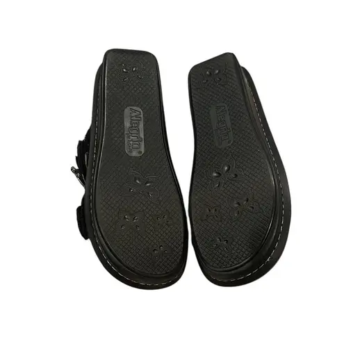 Alegria PG LITE PEG-530 Black Dazzler Leather Slip On Slide Platform Sandals 39