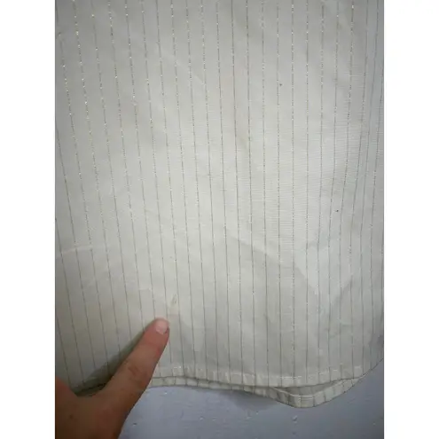 St John Sport Cream Pin Stripe Button