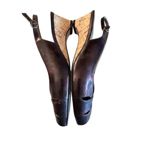 Vaneli Brisk Dark Tortoise Patent Slingback Peep