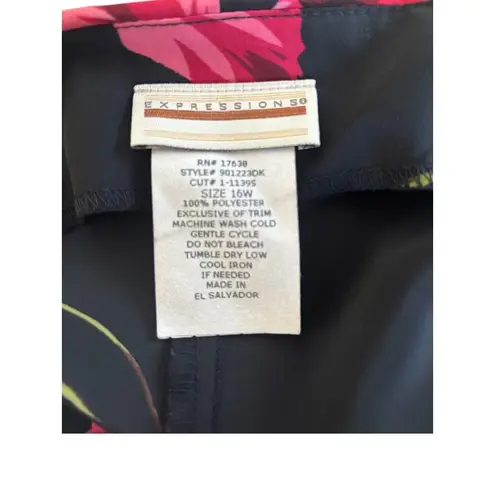 90'S Y2K SLIP DRESS VINTAGE EXPRESSIONS FLORAL MAXI BLACK/RED DRESS SIZE X LARGE Red