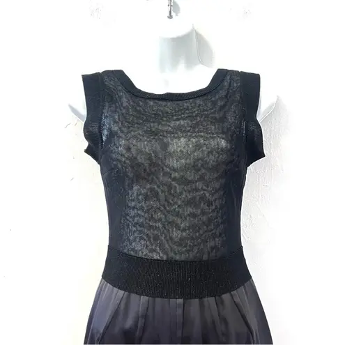 Dolce & Gabbana Black Silk Sparkly Sheer Satin Skirt Mini Dress