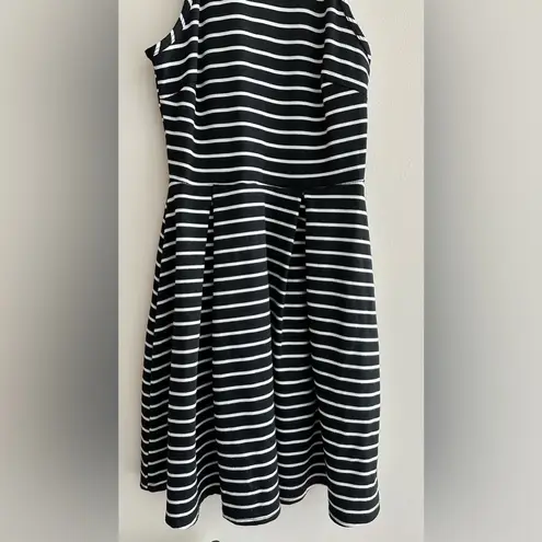 Soprano Black and White Striped Fit & Flare Dress, Halter Dress, Size XS